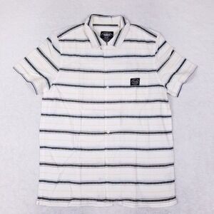 Mambo Shirt Mens S Short Sleeve Button Down White Tribal Geometric Surf Beach